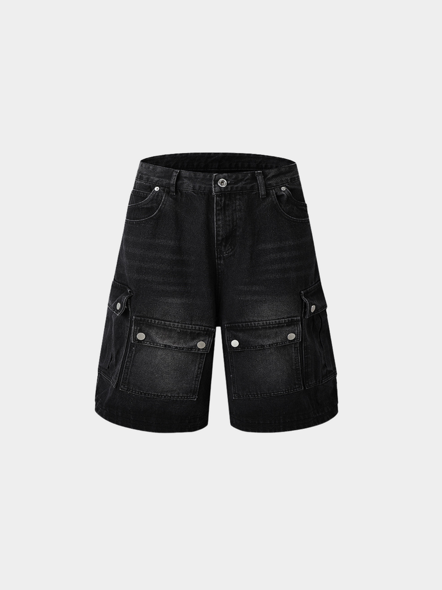BaseStove - Men's Multi-Pocket Denim Shorts