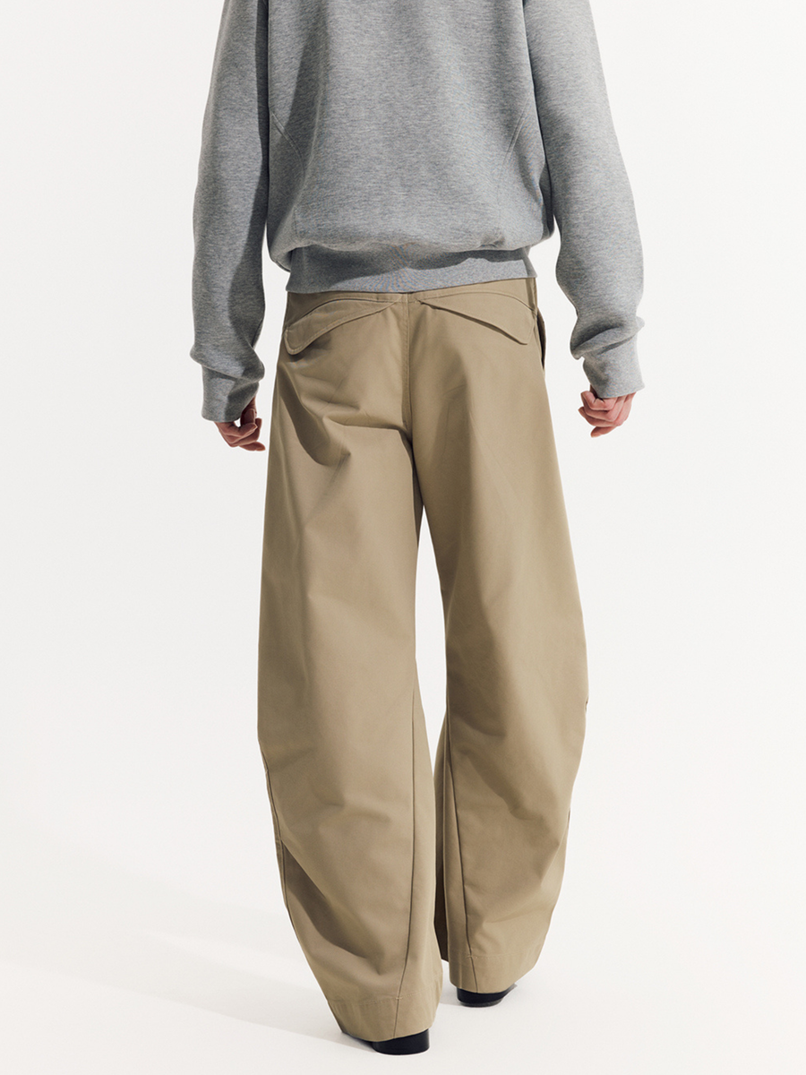EagleView - Minimalist Wide-Cut Bamboo Wool Curved Pants