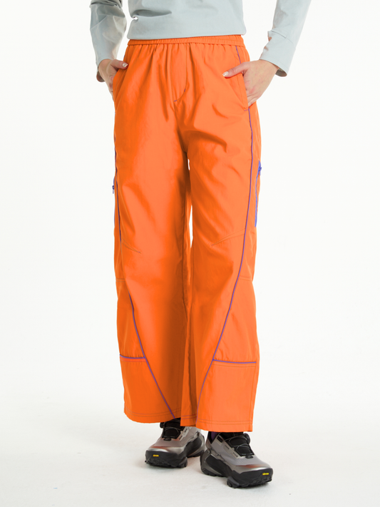 FoxView - Three-Proof Colorblock Striped Curved-Cut Pants