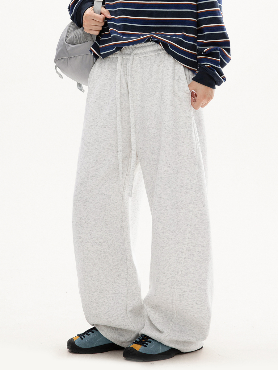 FrostDeck - Curved Seam Straight-Leg Wide Sweatpants