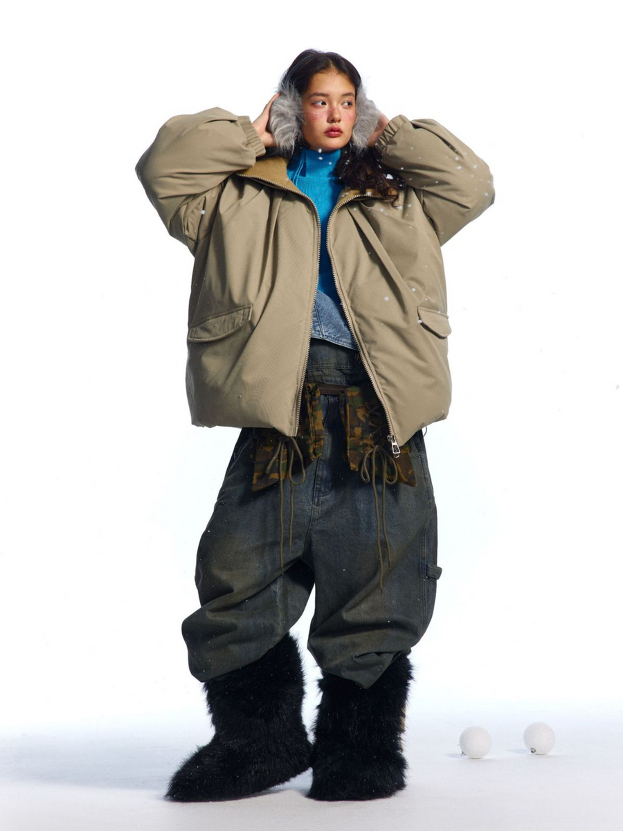 ShadowNest - Women's Oversized Stand Collar Insulated Jacket