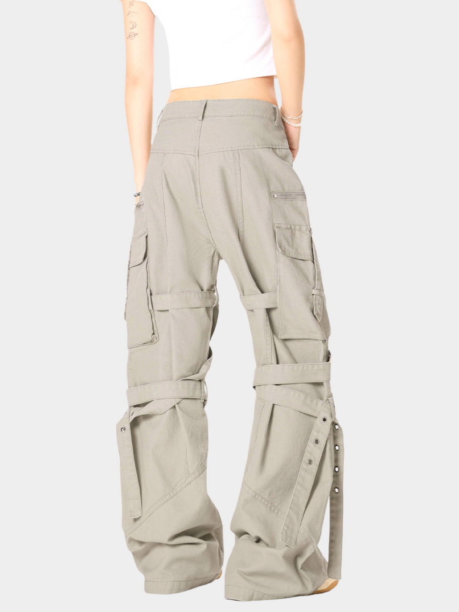 Aquaridge - Women's Strap Detail Tailored Cargo Pants