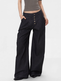 MistRidge - Women's Striped Wide-Leg Straight Pants