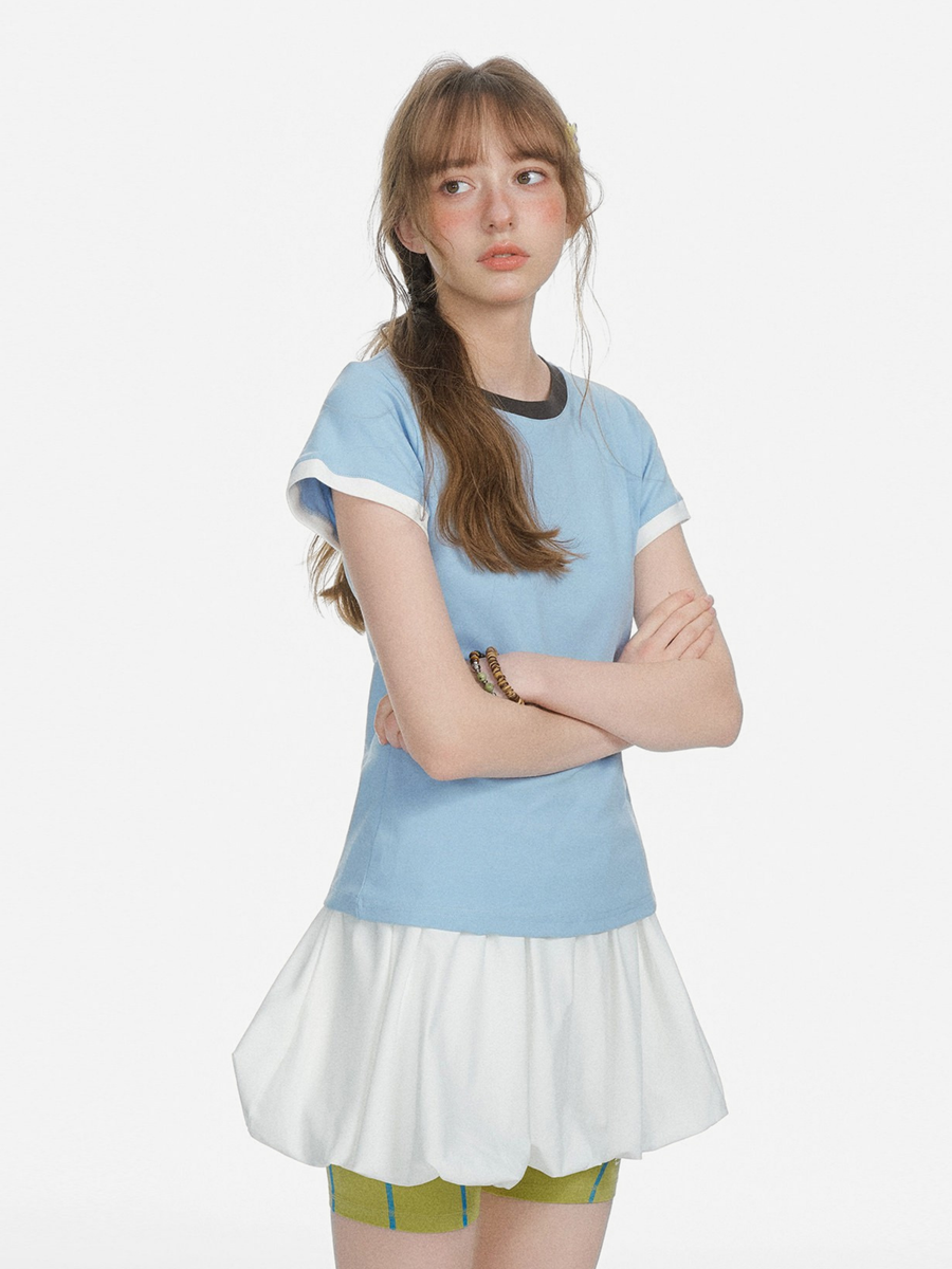 Aquaflow - Women's Color-Block Slim Fit Cropped T-Shirt