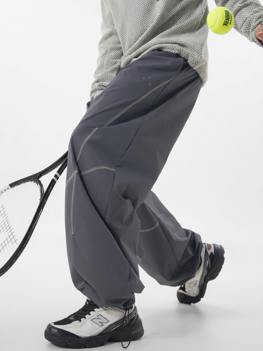 Frostspire - Unisex Contrast Cross-Line Adjustable Paratrooper Pants