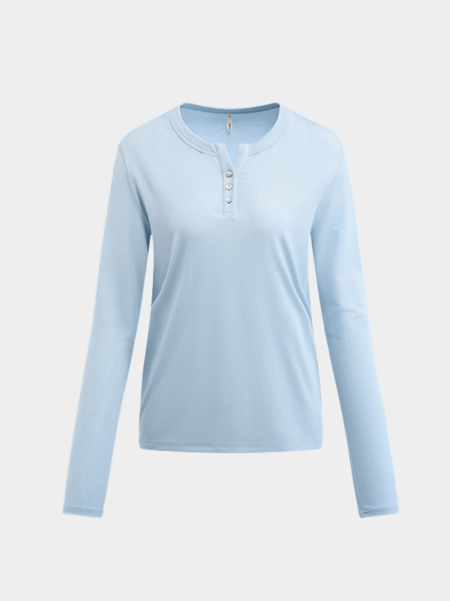 Ashford - Women's TENCEL™ Henley Neck Slim-Fit Long Sleeve