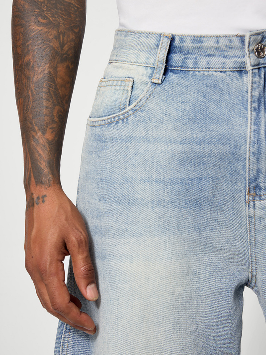Ashpeak - Men's Ripple Wrinkle-Resistant Washed Denim Pants