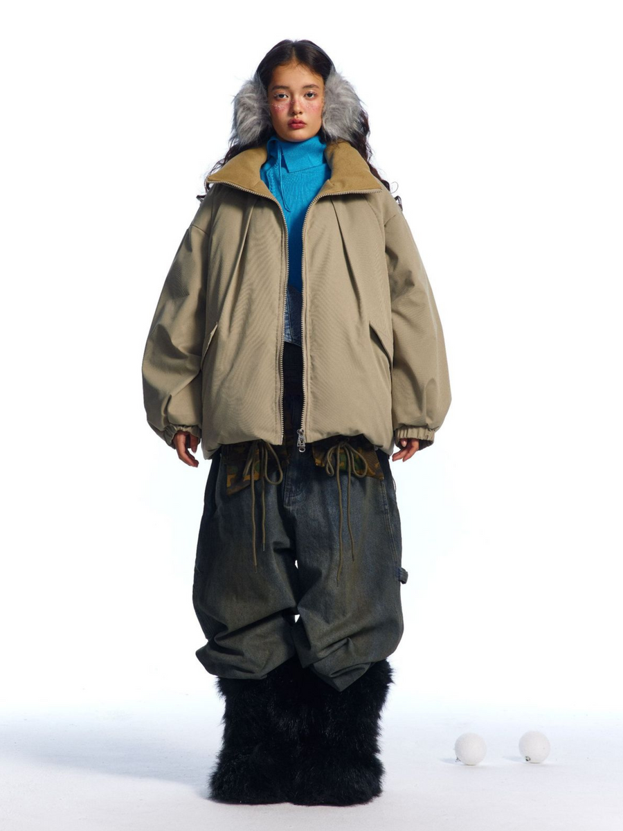 ShadowNest - Women's Oversized Stand Collar Insulated Jacket