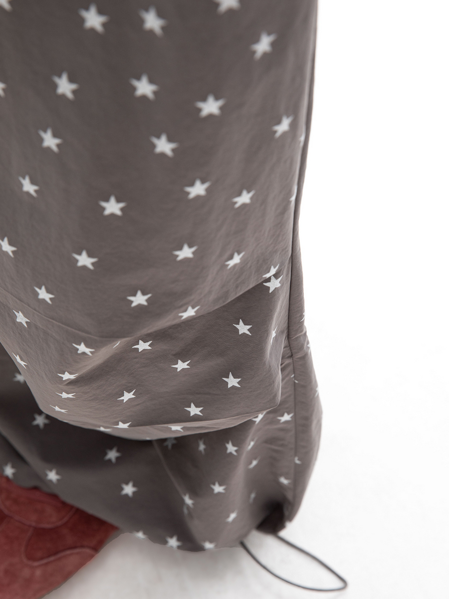 EchoLife - Women's All-Over Star Print Straight Parachute Pants