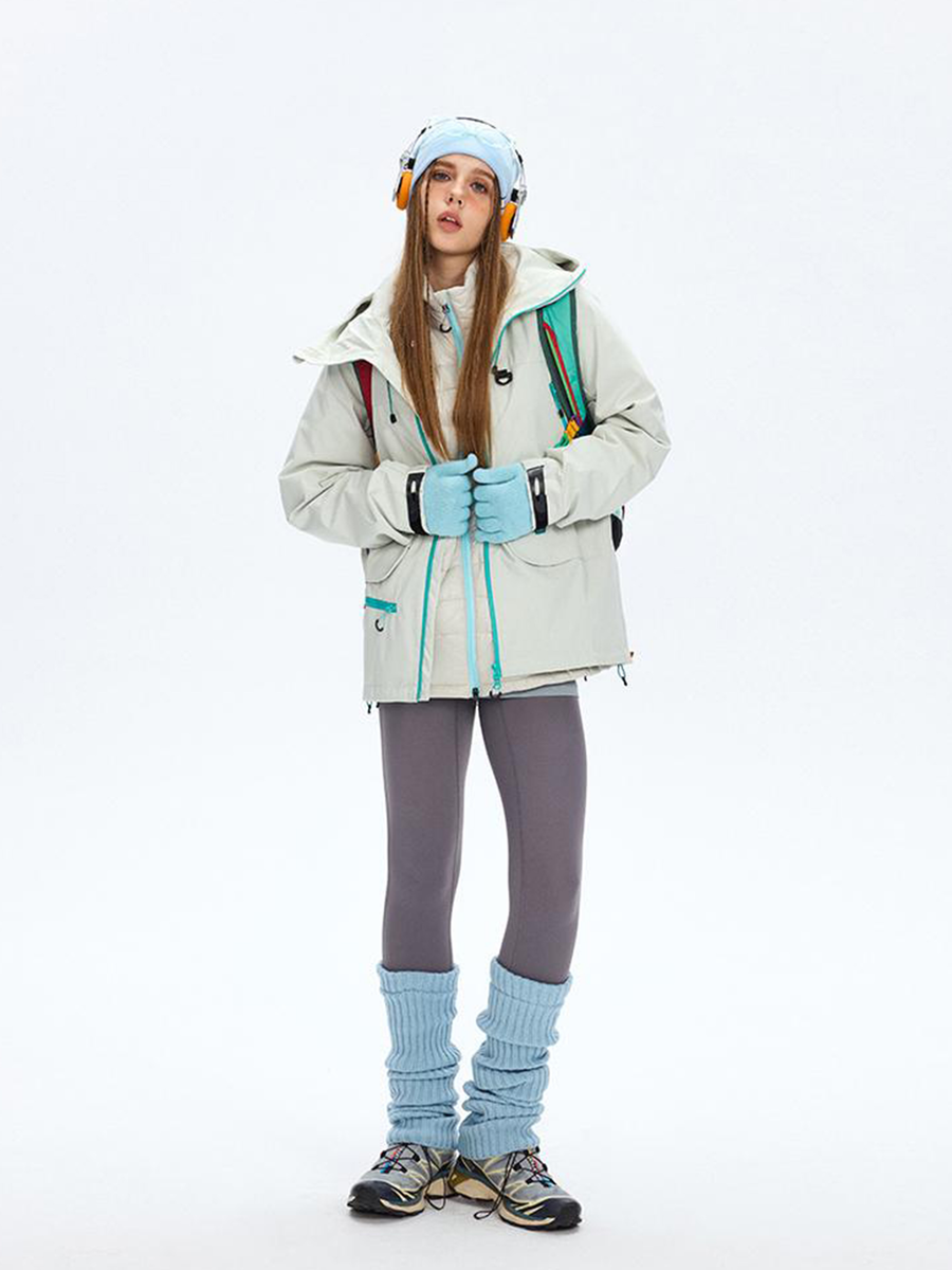 Emberpike - Unisex Color-Block Water-Repellent Adjustable Utility Jacket
