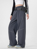 Frostspire - Unisex Contrast Cross-Line Adjustable Paratrooper Pants