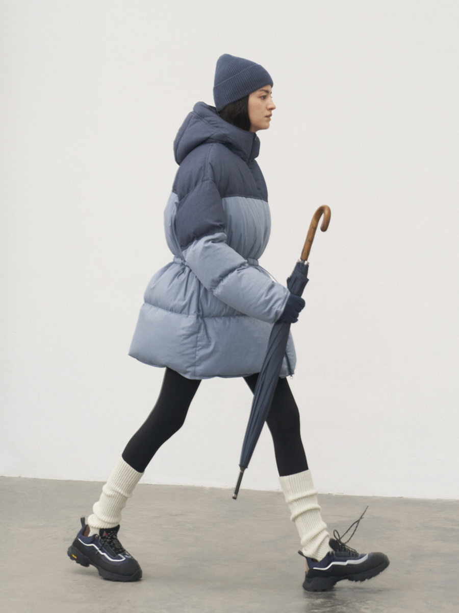 Firestone - Women's 90% White Duck Down Denim Patchwork Down Jacket