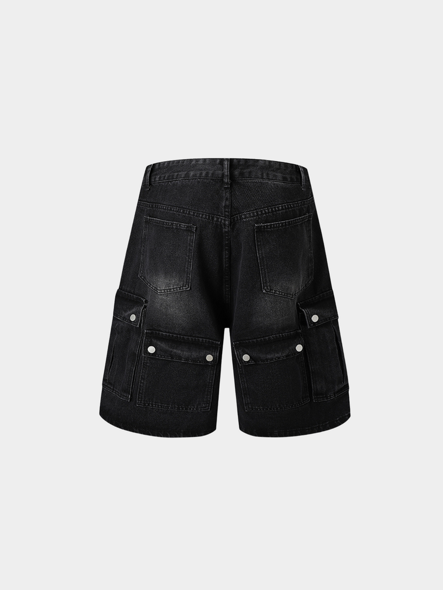 BaseStove - Men's Multi-Pocket Denim Shorts