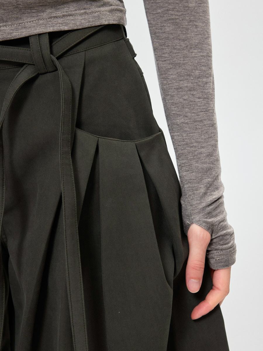 Fieldcast - Women's Drawstring Waist Pleated Pocket Straight-Leg Pants