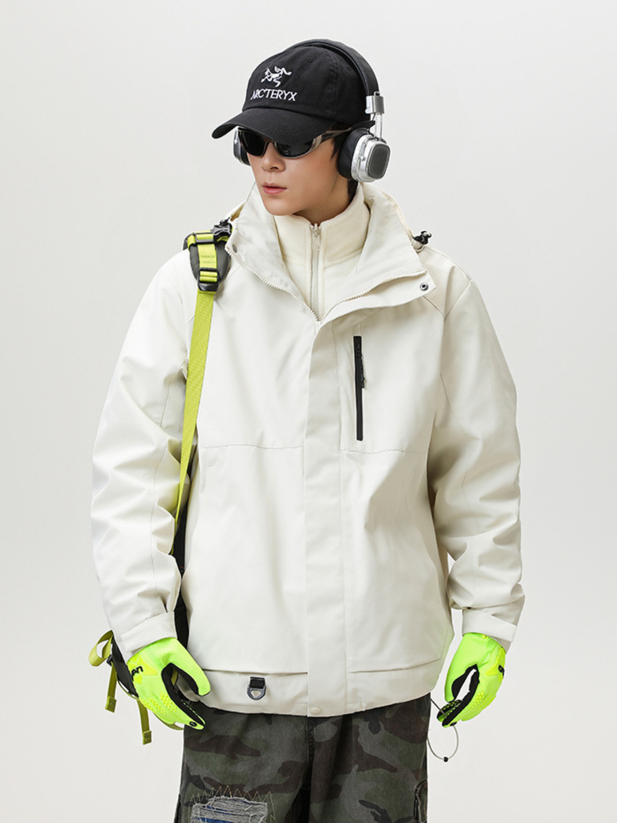 Spirewood - Unisex Water-Repellent 3-in-1 Detachable Hard Shell Jacket