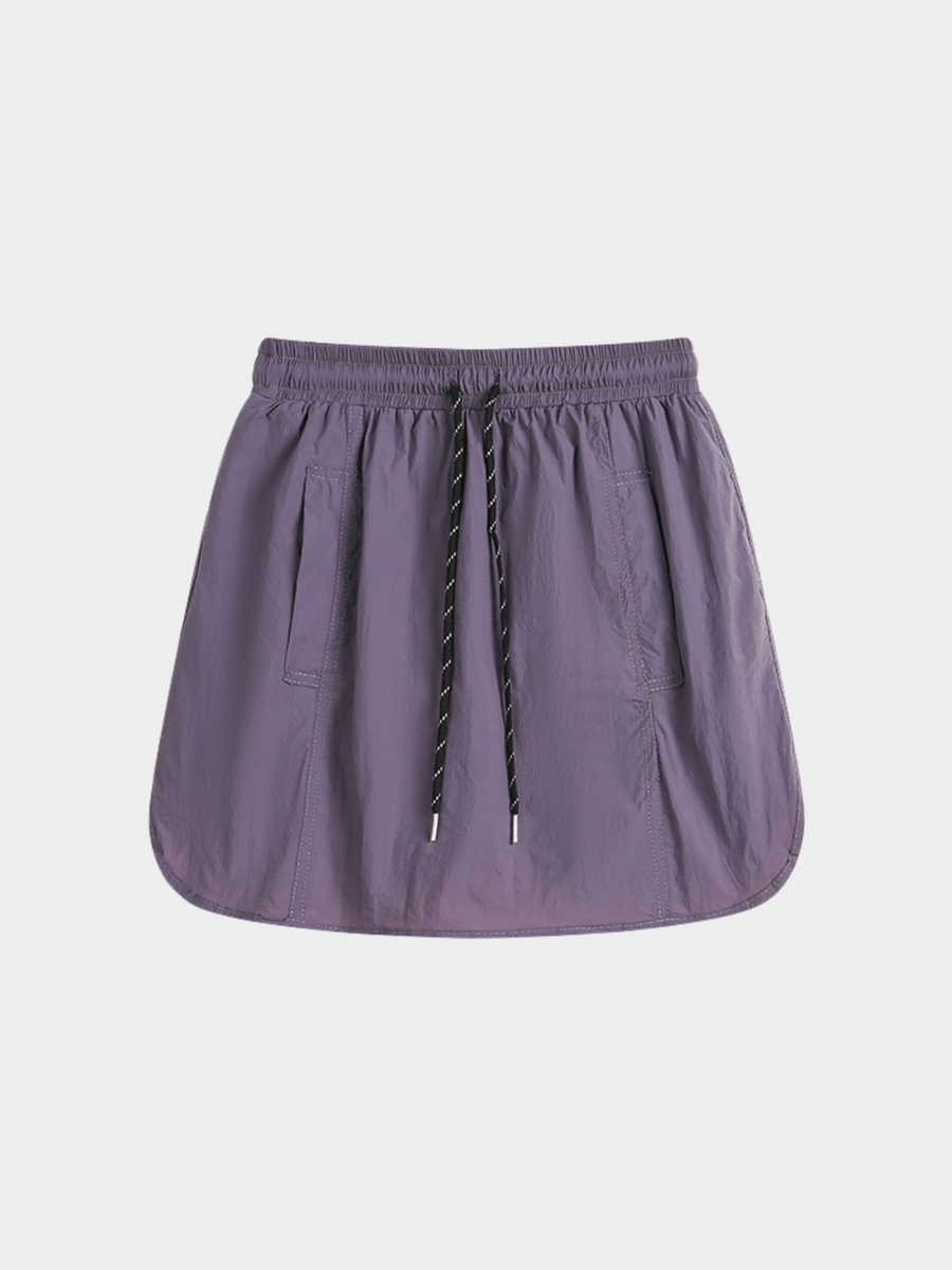 EchoPeak - Women's Utility Slit A-Line Mini Built-in Lining Skirt