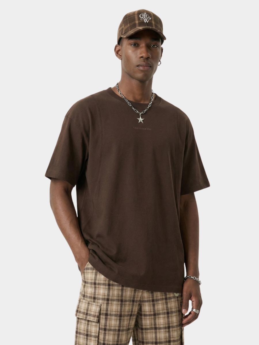 PineWind - Breathable Cotton Letter Print T-Shirts