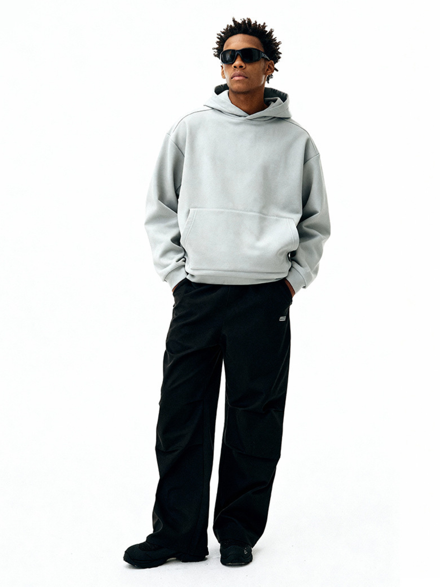 Blackthorn - Men's Fleece-Lined Solid Color Pullover Hoodie Jacket