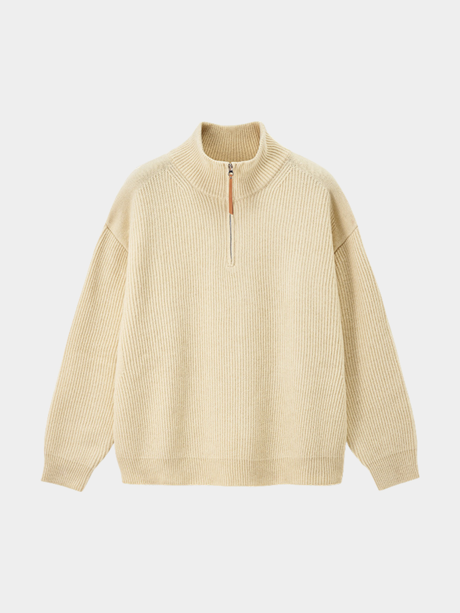 Thistle - Unisex Half-Zip High-Neck Knit Sweater