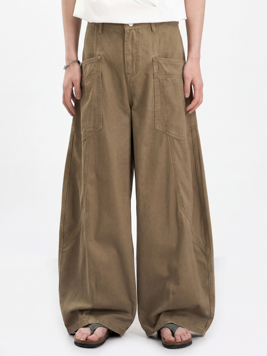 Ironcrest - Men's Washed Cotton Large Pockets Pants