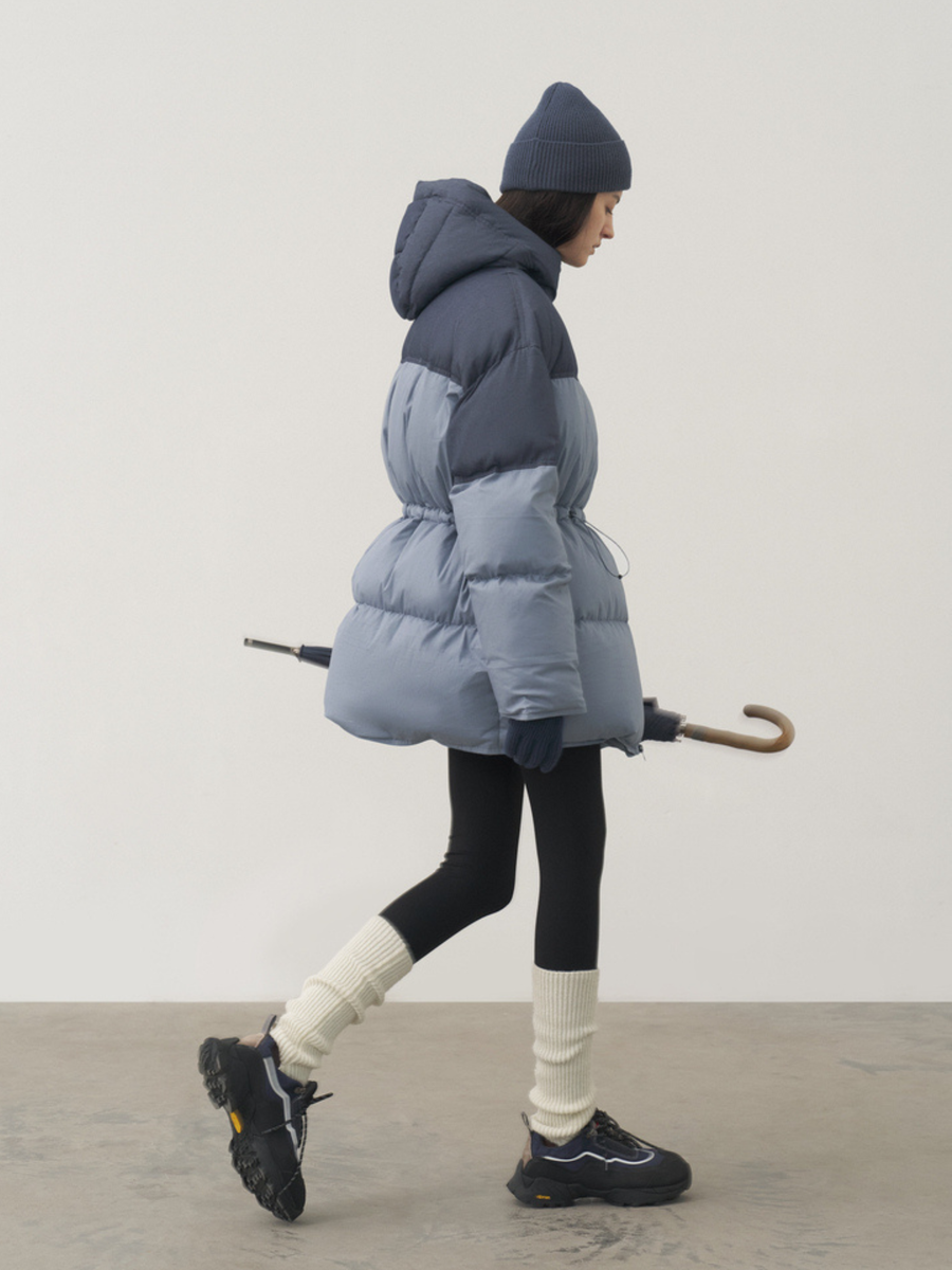 Firestone - Women's 90% White Duck Down Denim Patchwork Down Jacket