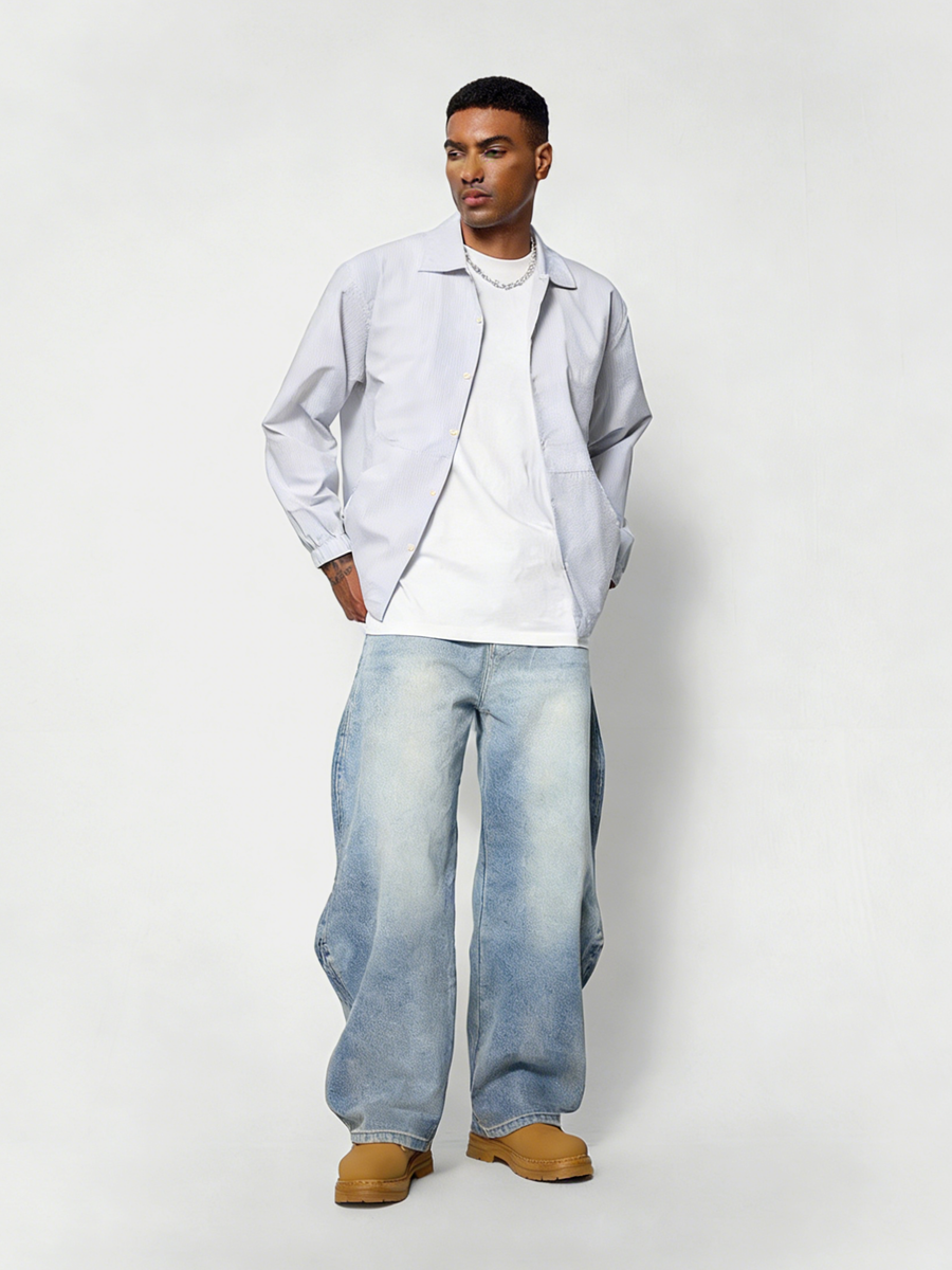 Ashpeak - Men's Ripple Wrinkle-Resistant Washed Denim Pants