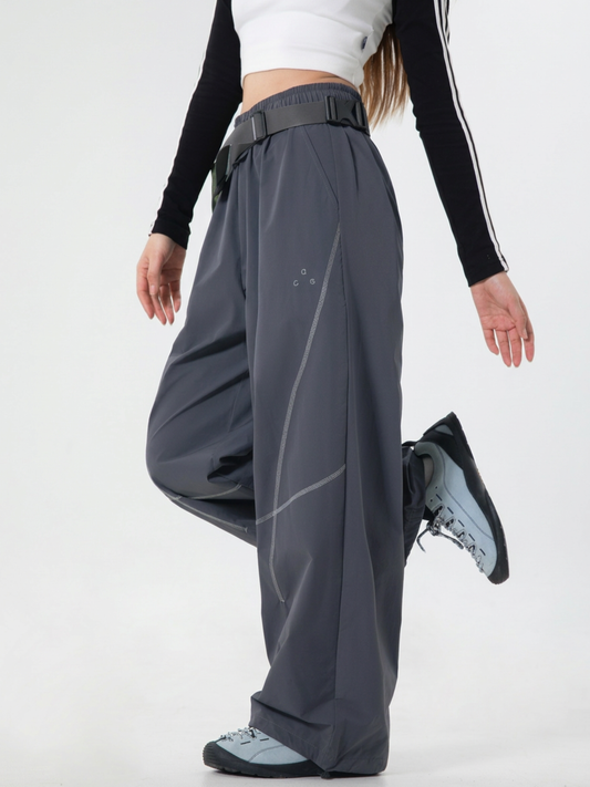 Frostspire - Unisex Contrast Cross-Line Adjustable Paratrooper Pants