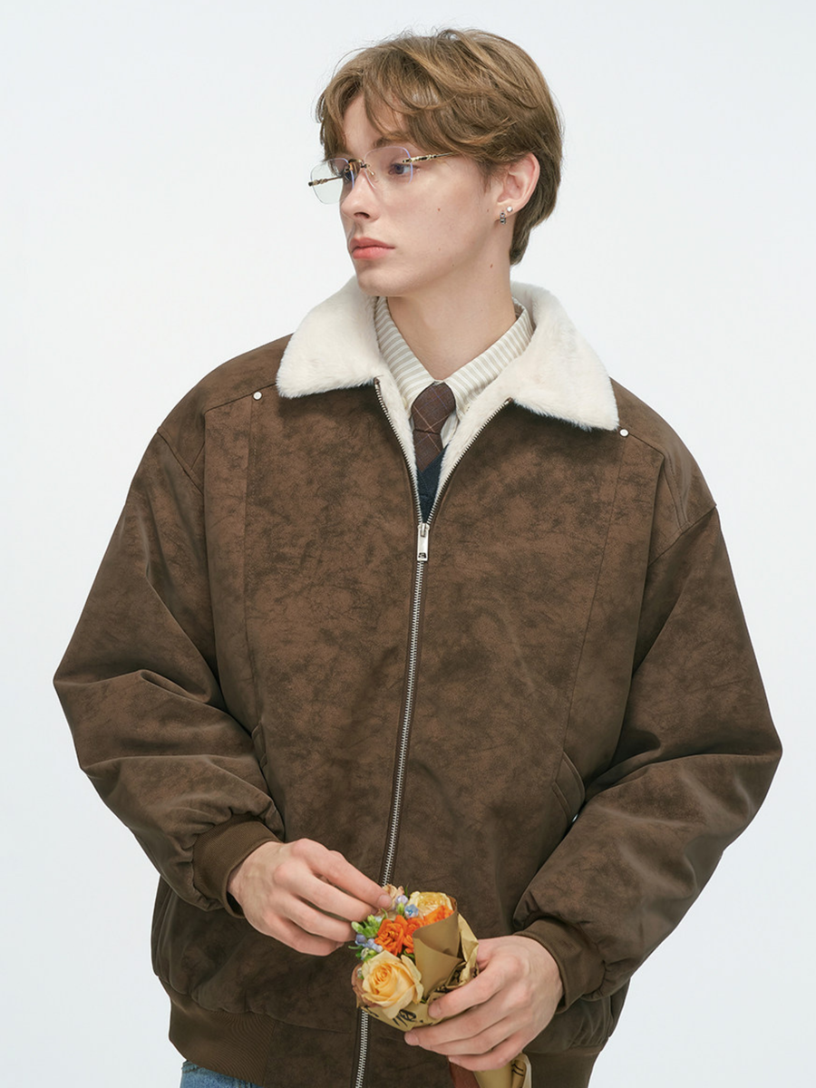 Ironpath - Men's Shearling-Lined PU Leather Insulated Jacket