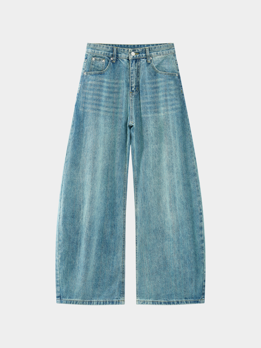 LowFell - Women's Washed Relaxed Straight-Leg Denim Jeans