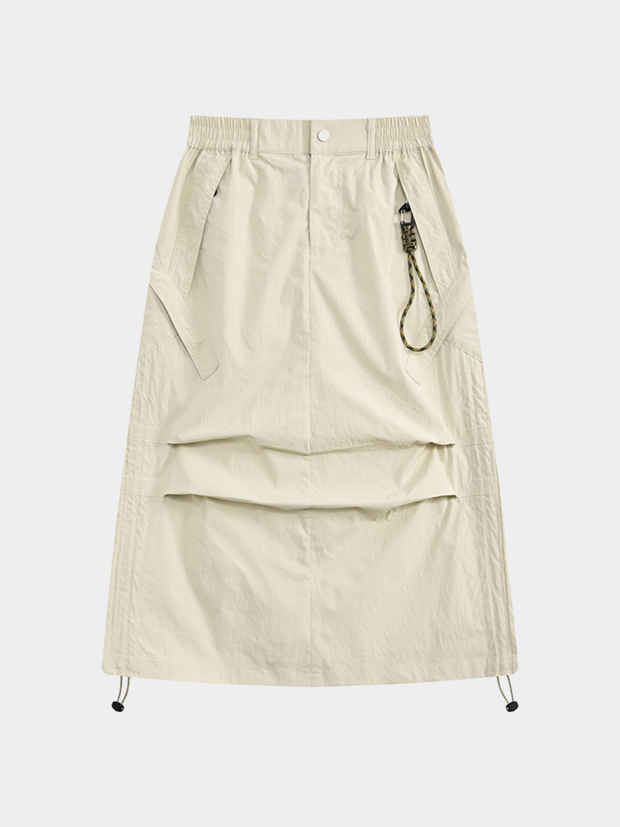 MontView - Women's Quick-Dry Drawstring Utility Midi Skirt