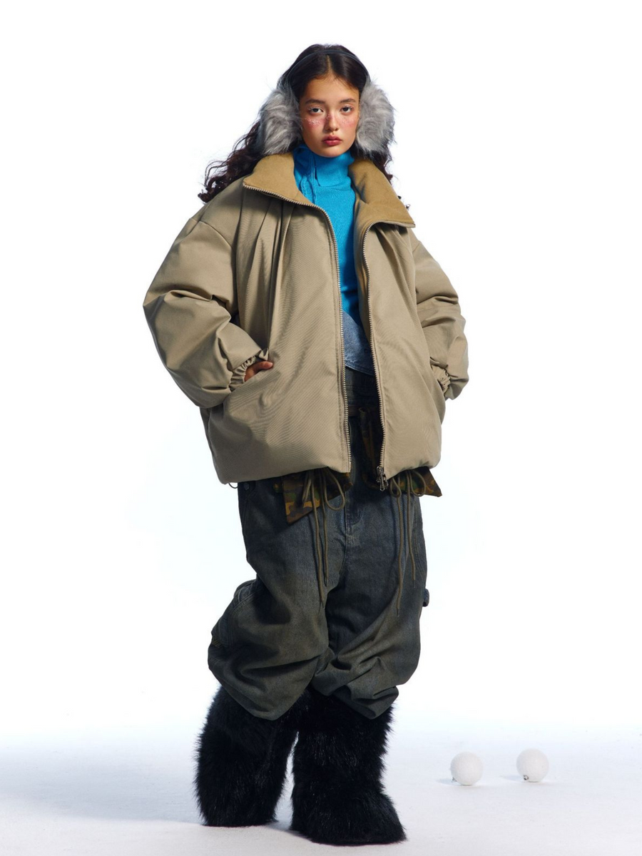 ShadowNest - Women's Oversized Stand Collar Insulated Jacket