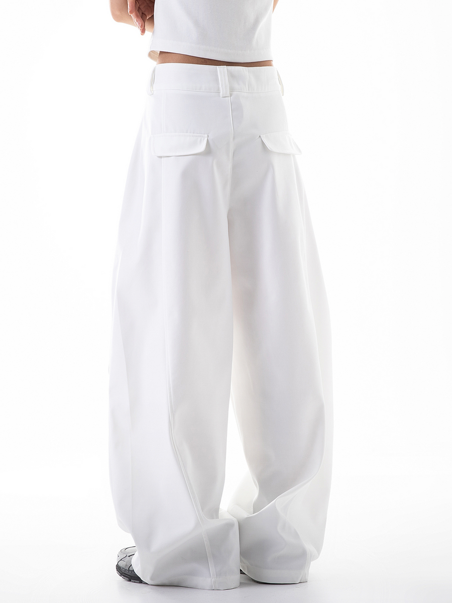 Frostline - Women's Wrinkled Scimitar Wide-Leg Suit Pants