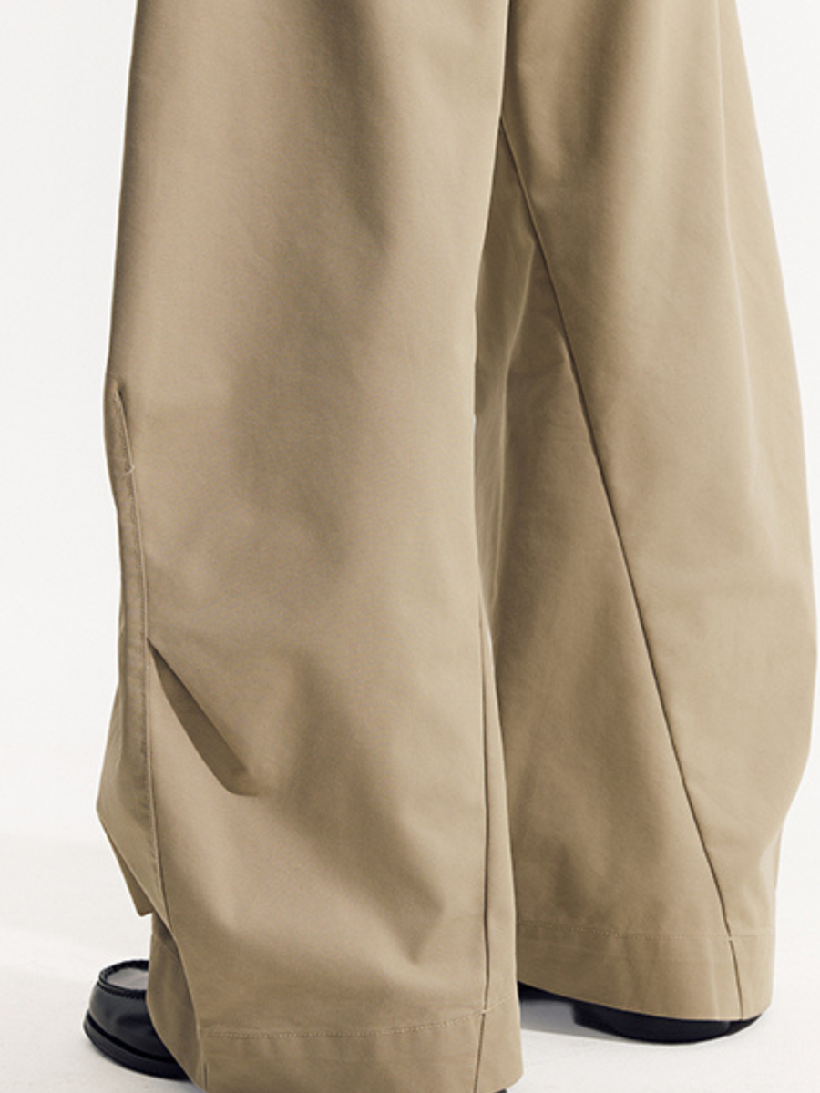 EagleView - Minimalist Wide-Cut Bamboo Wool Curved Pants