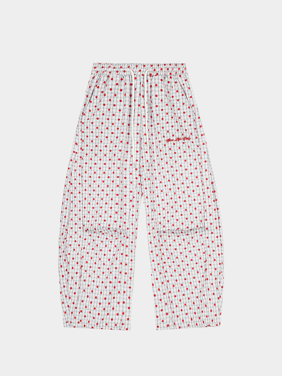 Ashview - Women's Pleated Polka Dot Wide-Leg Pants