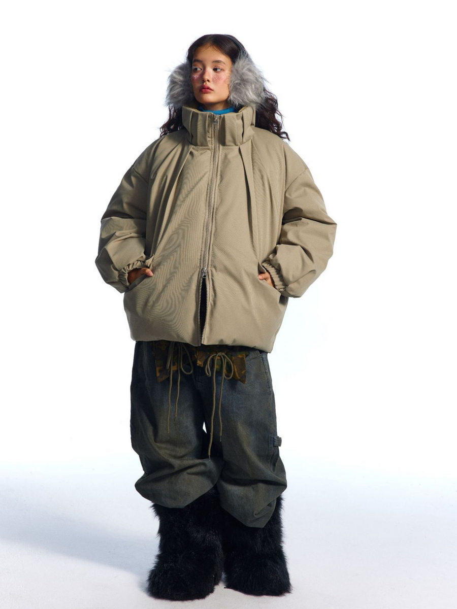 ShadowNest - Women's Oversized Stand Collar Insulated Jacket