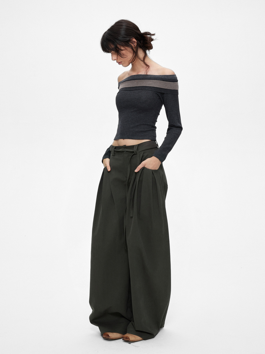 Ironwood - Women's Color-Block Off-Shoulder Knit Slim-Fit Top