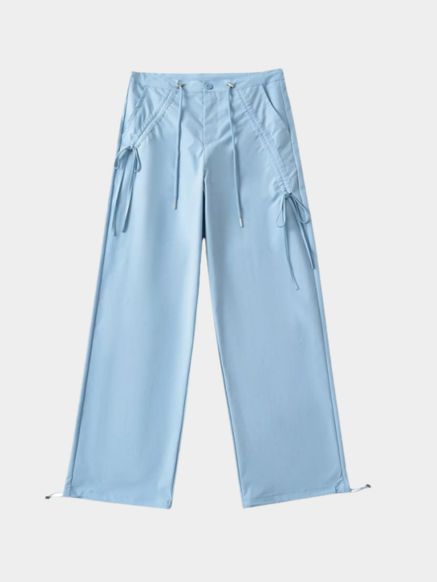 ThornPath - Women's Drawstring Tie Double-Pocket Loose-Fit Pants