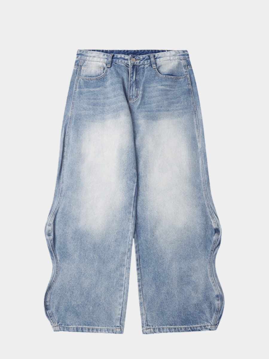 Ashpeak - Men's Ripple Wrinkle-Resistant Washed Denim Pants