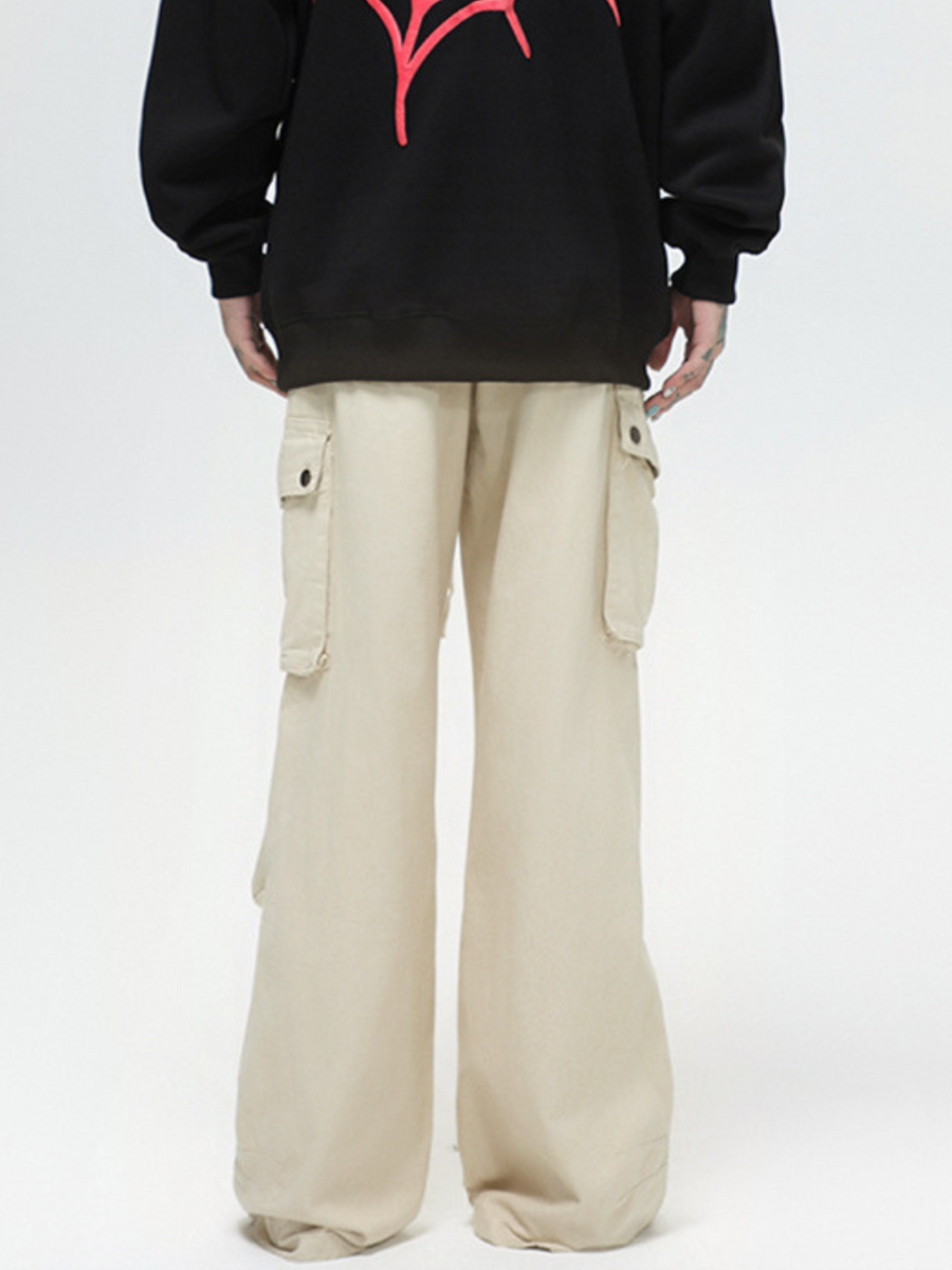 ThornView - Women's Elastic Waist Ruched Cargo Pants