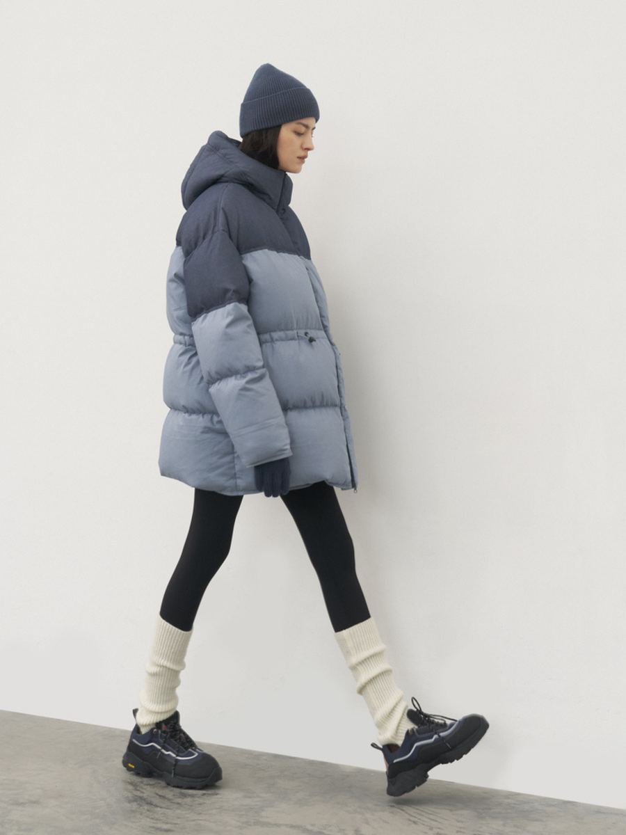 Firestone - Women's 90% White Duck Down Denim Patchwork Down Jacket