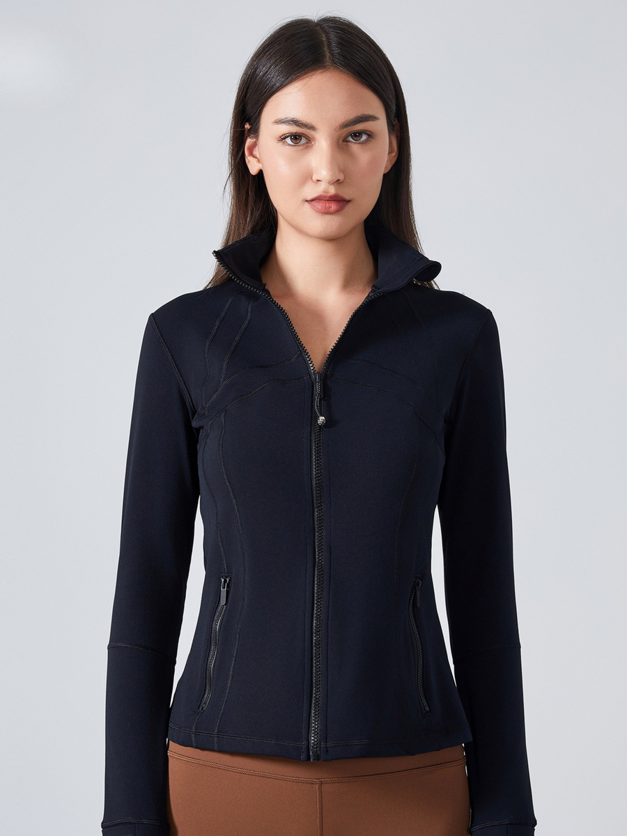 MesaPeak - Women's Fleece-Lined Slim-Fit Yoga Jacket with Thumbholes