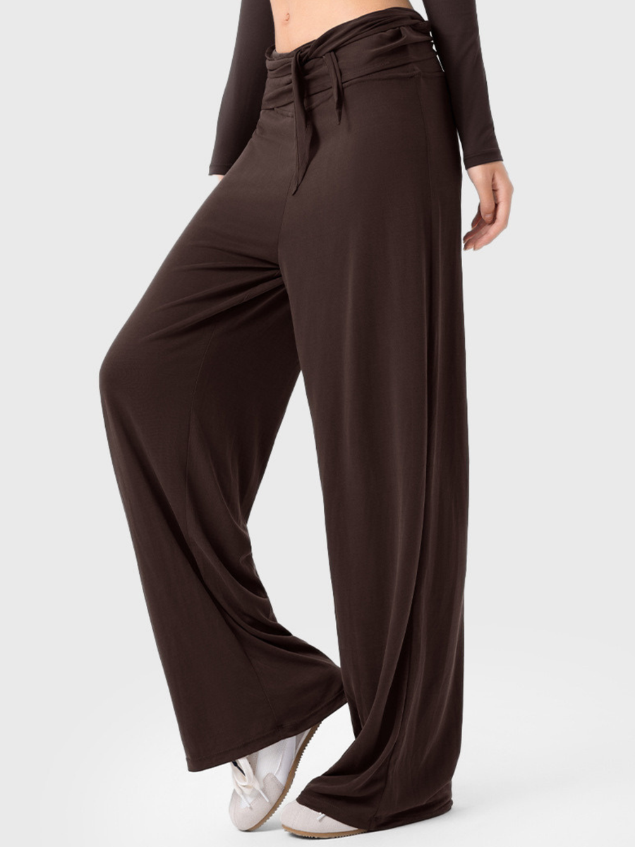 EchoCrest - Women's Detachable Belt Breathable Wide-Leg Pants