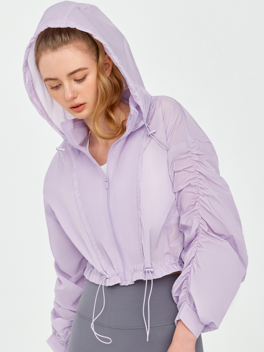 OwlBoard - Women's UV Protection Drawstring Hooded Yoga Jacket