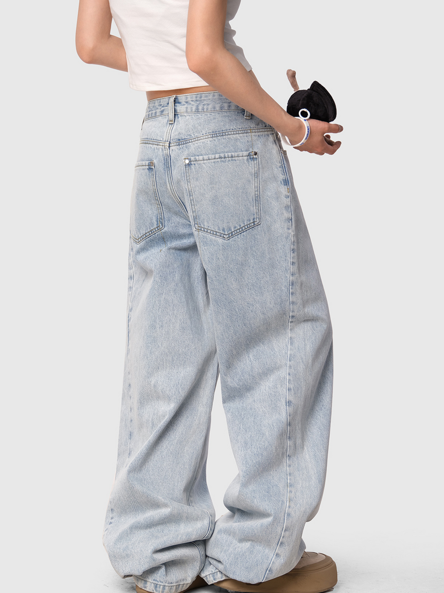 Frostborn - Women's Straight Washed Floor-Length Jeans