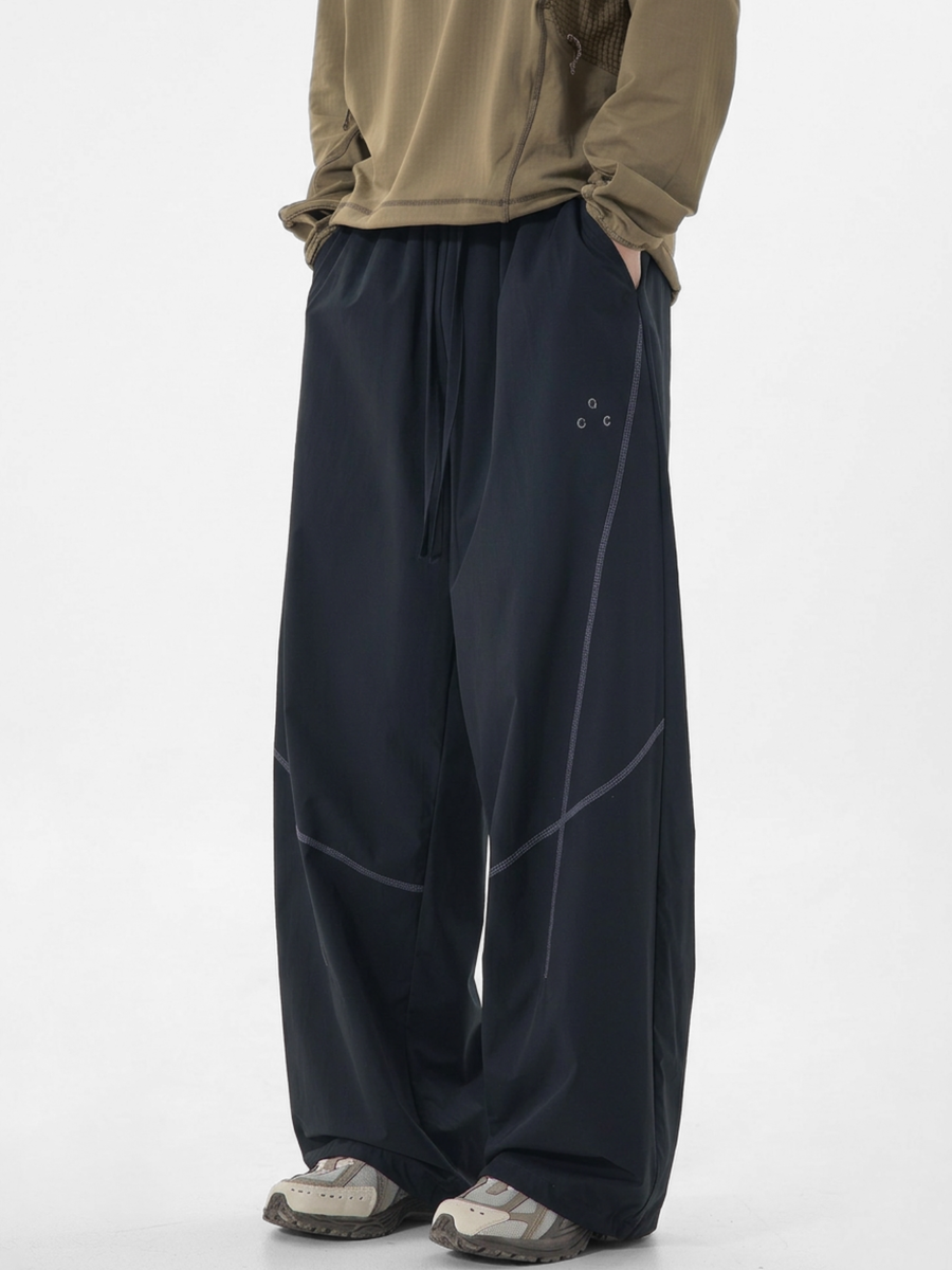 Frostspire - Unisex Contrast Cross-Line Adjustable Paratrooper Pants
