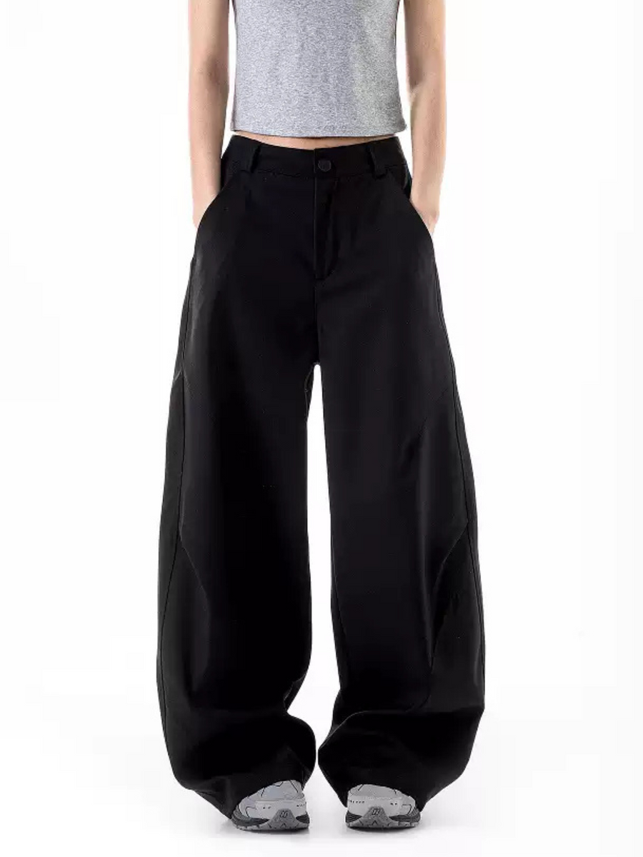 Frostline - Women's Wrinkled Scimitar Wide-Leg Suit Pants
