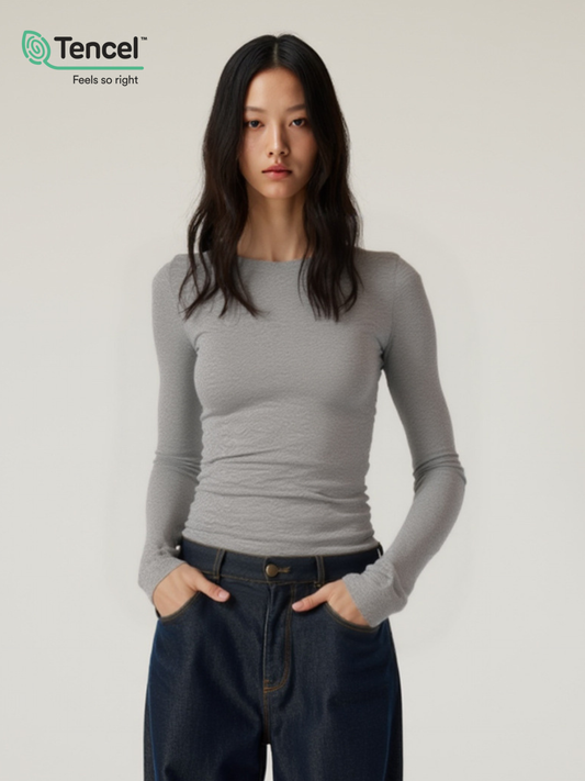 Boreal - Women's Tencel™ Wool Fitted Crew Neck Long Sleeve Top
