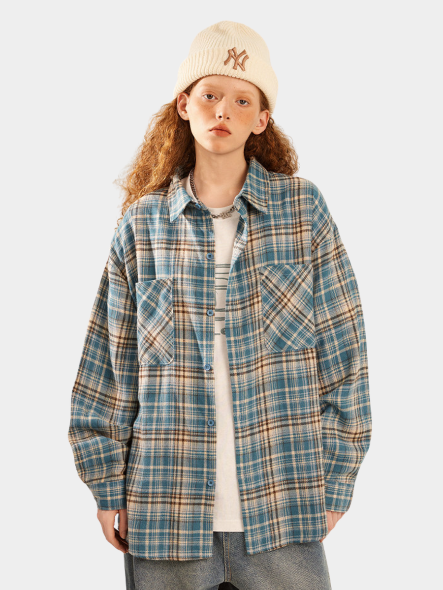 Ironmist - Unisex Brushed Plaid Long Sleeve Shirt
