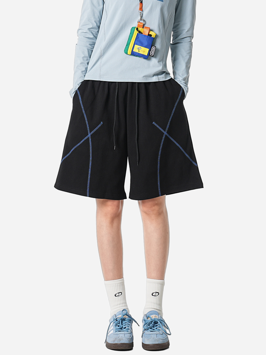 Emberbreeze - Moisture-Wicking & Quick-Dry Contrast Stitch Knit Shorts