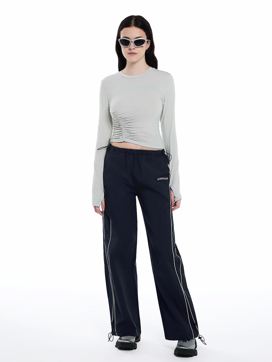 ThornNest - Women's Side-Stripe Loose-Fit Cuffed Sports Pants
